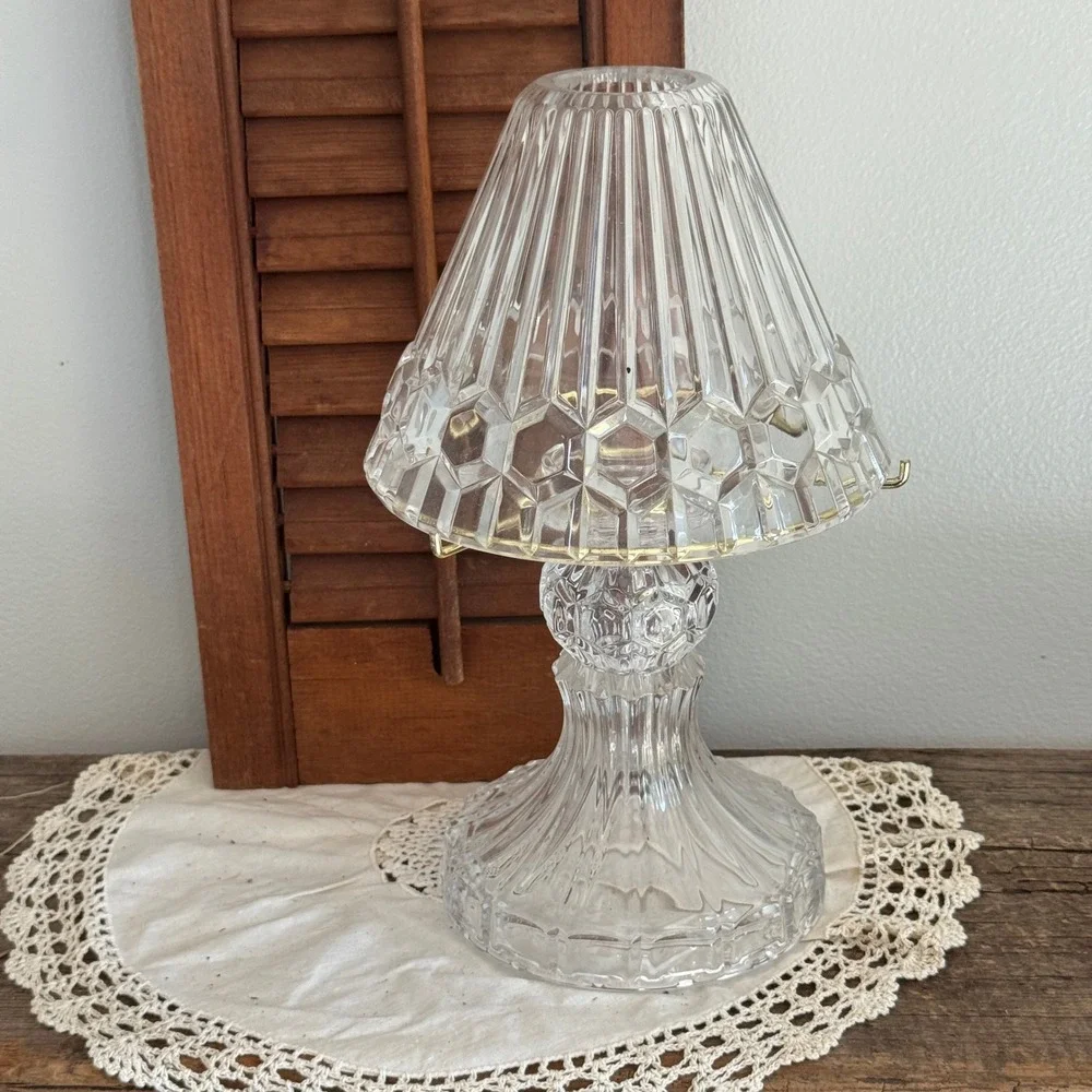Partylite Astoria Crystal Tea Light Candle Lamp Clear Glass Hollywood Regency